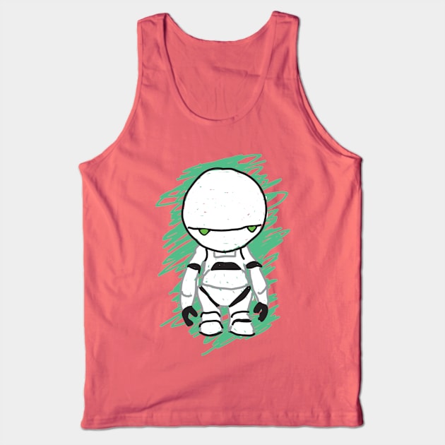 MARVIN THE PARANOID ANDROID Tank Top by  Iain the human